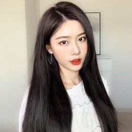 Wig female summer hair simulation real hair full head cover type natural traceless long straight hair lace wig