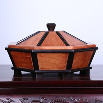 Shuai nest national standard mahogany dried fruit plate household living room coffee table fruit basin solid wood melon fruit food basin with lid