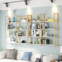 Modern light luxury wall shelf multi-layer wall bookshelf living room storage rack nail cosmetics display rack