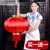 Big red lantern outdoor door large waterproof with led light battery hanging balcony New Years Day New Years Day Spring Festival supplies