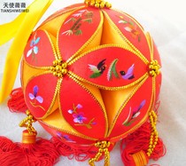 Guangxi Zhuang characteristic hydrangea diameter 25cm pure handmade ethnic crafts high quality embroidery