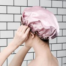 Fume waterproof shower cap shower women Bath long hair cover head cap hair cover double layer every mu