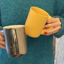 Nordic Ins Wind Power Silver Plated Mark Cup Giant Handle Coffee Cup High Face Value Girl Ceramic Water Cup
