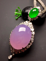 18K gold inlaid violet jade ice pendant high-end natural A goods safety buckle Buddha egg face jade bracelet for women