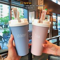 ins teen girl hearts grown-up pregnant women straws cup Korean version Jane approximately insulated cup schoolgirl net red cute coffee water cup