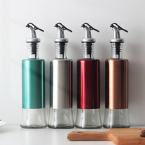 Kitchen color steel glass oil bottle household separate bottle soy sauce bottle vinegar bottle Japanese oil Pot Kitchen seasoning bottle set