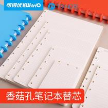 Available MUSHROOM HOLE LOOSE LEAF BENTECORE NOTEBOOK INNER CORE DIY MUSHROOM LOOSE-LEAF TILTABLE CORE DETACHABLE DRAFT BOOK