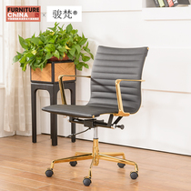 Junfan lychee pattern cowhide boss chair home computer chair swivel chair office chair negotiation conference chair front turn chair
