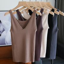 Towel velvet lace vest womens sling base shirt slim inside wear autumn and winter Korean version plus velvet thick