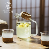 Musheng plaything flower teapot personality Japanese ins kettle home creative glass bubble teapot set kung fu tea set kung fu tea set