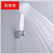 Suitable for white single-function drop-resistant hand-held shower head shower head pressurized water-saving hot and cold ABS shower head