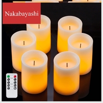 Electronic fiber candle 6-piece hot selling imitation flame paraffin led candle light set