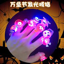Halloween luminous toy ring pumpkin bracelet glitter necklace brooch ornaments props children creative gift