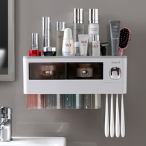 Translucent toothbrush rack shelve toilet gargling cup toothbrushing cup Perforated wall-mounted containing box containing frame