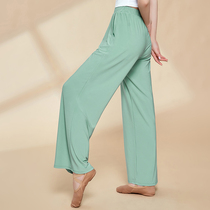 Suoya Classical Dance Pants Womens Wide Leg Pants Mid-waist Practice Clothing Modern Body Dance 2021 Summer Breathable Dance Pants