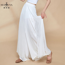 Suoya classical dance practice pants long wide leg pants mesh breathable shape pants loose straight modern dance pants