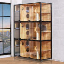  Cat cage Breeding cage Delivery room cat villa foster cage display cabinet Solid wood large free space cat house cat cabinet