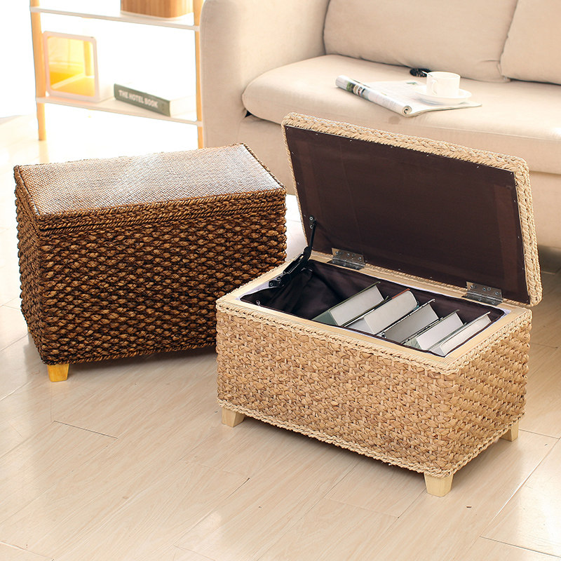Vine collection stool storage stool households can sit at the door to change shoes stool solid wood shelves sofa bed tail finishing box
