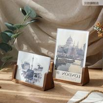 Type solid wood photo frame creative photo frame table photo transparent frame now placed modern minimalist acrylic photo frame
