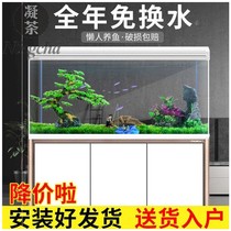 Fish tank living room floor-to-ceiling household fish tank aquarium large and medium-sized living room household glass lazy people-free water ecology