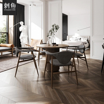 Tile bedroom Imitation wood brick fish bone parquet floor tile Diamond leaf room Matte brick All-ceramic balcony Living room