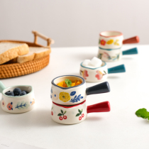 Mini small Milk Cup with handle household ceramic small milk jug sauce dish sharp mouth coffee pour milk cup milk pot small milk pot