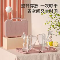 Foldable dustproof belt cover baby bottle holder simple portable storage household take-out draining storage drying rack
