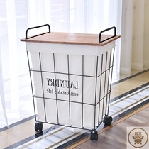 Dirty clothes basket storage basket Nordic iron washing basket toy storage bucket dirty clothes basket clothing storage
