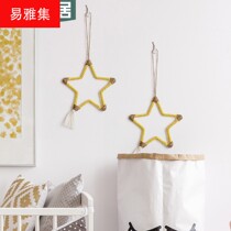 ins star wall hanging decoration room wall hanging hand-woven bohemian famous