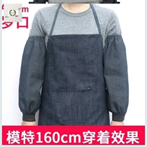 Welder medium and long oil-proof denim sleeve cover 50cm sleeve mens apron embroidery set 2021 labor insurance clothing canvas sleeve cage
