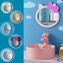 Toilet bathroom mirror home small can hang Wall decorative cosmetic mirror home kindergarten children cartoon mirror