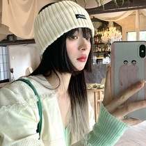 Net red with headband Korean ins Joker letter patch knitted wide-sided hair band casual solid color headgear headgear