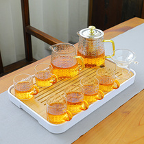 Heat-resistant wheat ear glass Kung Fu tea set Household tea maker Office simple teapot tea maker with handle cup