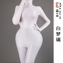 Broadcasting Xiaoxi Molis Zentai dance girl series Bai Mengli pearlescent composite Spandex all-inclusive tights