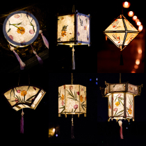 Creative Mid-Autumn Festival lantern diy material bag handmade flower paper ancient wind palace lantern Hanfu childrens portable lantern