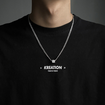 Wang Yibo with sterling silver necklace male niche design sense tide ins Japanese female hip hop simple couple choker