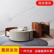 Italian Style Light Extravaganza Modern Wind Minimalist Approbation Round Function Tea Table Composition Creative Strap Clothing Shoes Cap Shop Storage Tea Table