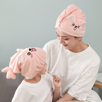 Childrens dry hair cap girls absorbent cute quick-drying cap 2021 New Baby Wash hair towel parent-child shower cap
