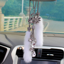 Car ornaments car accessories female feathers interior decorations high-end rearview mirrors car mink hair pendant women
