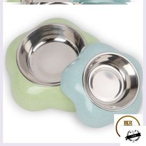 Dog Bowl Cat Pot Single Bowl Cat Double Rice Bowl Waterbasin Stainless Steel Small Dog Pot Pet Supplies Teddy Food Pot
