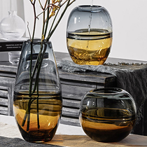 Water Glass Vase ornaments living room flower arrangement transparent Nordic modern simple light luxury ins style dining table