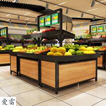  Boda supermarket fruit shelf display rack Fruit shop steel wood fruit rack Multi-layer convenience store fresh fruit and vegetable rack
