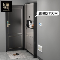 Ultra-slim shoe cabinet 15cm integrated by wall to top home doorway solid wood high cabinet entry modern minimalist Elegant Closing Cabinet Narrow