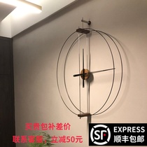 Spanish minimalist personality living room clock creative light luxury decorative wall clock Simple modern art clock