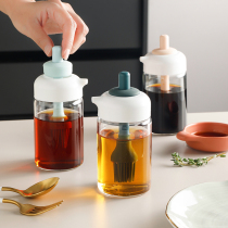 Oil bottle glass bottle Silicone brush Oil brush with bottle Household high temperature kitchen barbecue brush sauce Household pancake artifact