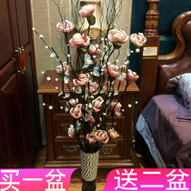 Large dried flowers Living room floor-to-ceiling fake flowers Simulation flowers dried branches bouquet ornaments placed on both sides of the TV cabinet flowers