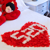 Wedding simulation rose petals romantic wedding room bedroom bed scene decoration hand flower props arrangement supplies