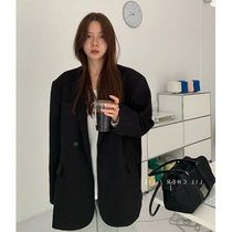Outline-shaped black suit jacket female casual Korean version design feeling small crowdsourced 2022 Spring new Western suit single row