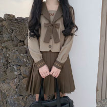2021 summer Japanese soft girl JK uniform skirt Sailor suit College style short sleeve long sleeve class suit Student suit full set