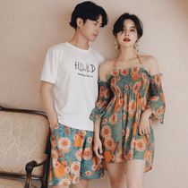 Couple swimsuit 2021 new swimming suit women cover belly loose Korean version of the water park hot spring wear clothes